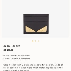 Fendi Black Leather Card Holder